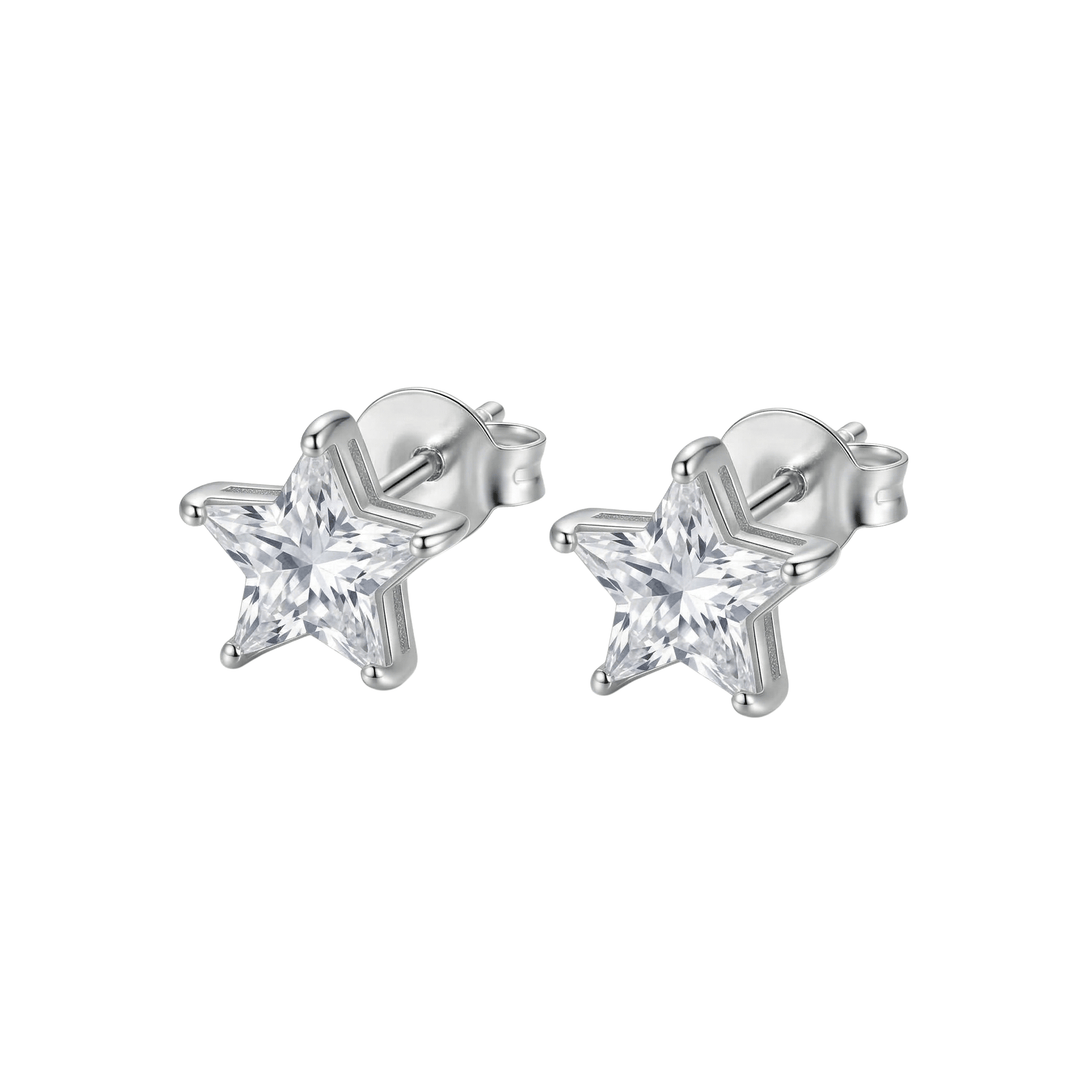 DRK Jewels 925 Silver Star Stud Earrings for Women Minimal Daily Wear