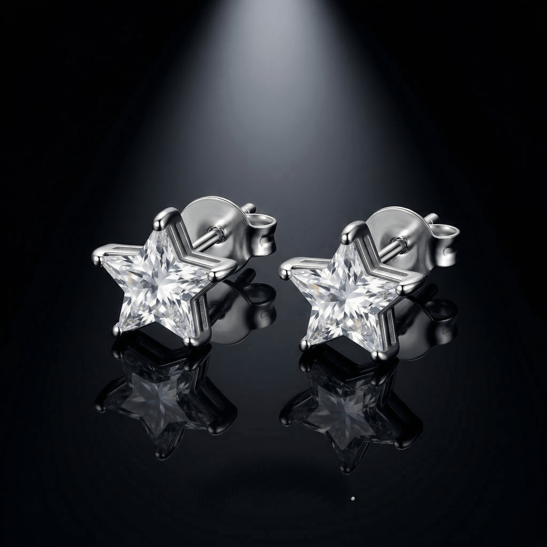 DRK Jewels 925 Silver Star Stud Earrings for Women Minimal Daily Wear