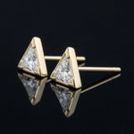 Load image into Gallery viewer, The Apex Diamond | Men’s Triangle Cut Moissanite Stud Earrings