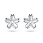 Load image into Gallery viewer, DRK Jewels 925 Silver Flower Stud Earrings for Women Minimal Floral Design