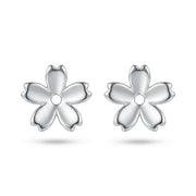 DRK Jewels 925 Silver Flower Stud Earrings for Women Minimal Floral Design