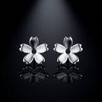 Load image into Gallery viewer, DRK Jewels 925 Silver Flower Stud Earrings for Women Minimal Floral Design