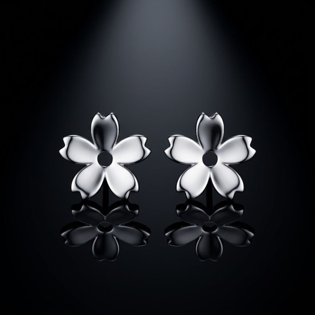 DRK Jewels 925 Silver Flower Stud Earrings for Women Minimal Floral Design