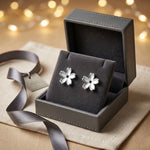Load image into Gallery viewer, DRK Jewels 925 Silver Flower Stud Earrings for Women Minimal Floral Design