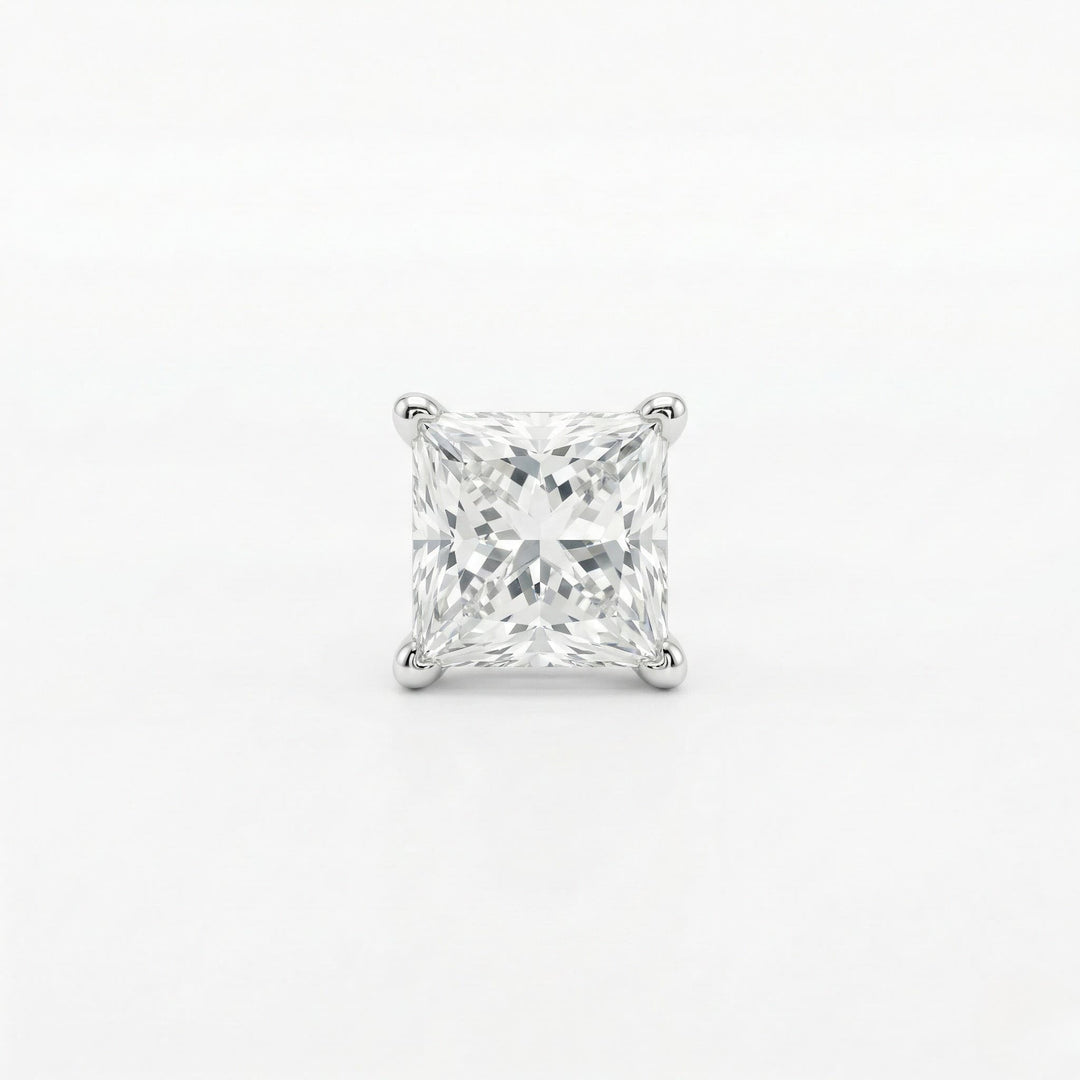 The Silver Edge | Premium Square Moissanite Studs for Men