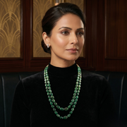 Emerald Green Beaded Multi-Layer Necklace for Women – Handcrafted Statement Jewellery