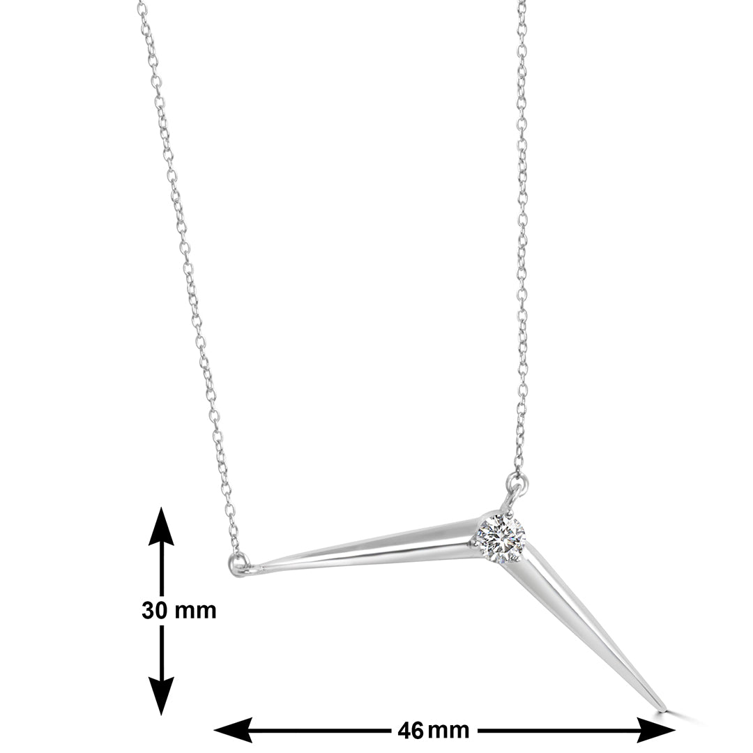 Aesthetic Silver Spike Necklace Gift Idea for Her 46mm height