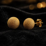 Load image into Gallery viewer, 925 Sterling Silver Gold Plated Ball Stud Earrings | Textured Minimal Daily Wear Studs