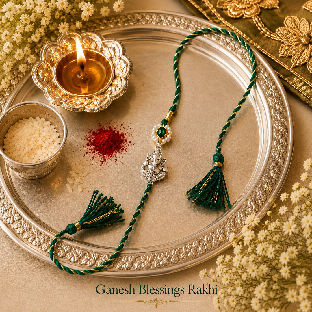 925 Sterling Silver Ganesh Blessing Rakhi