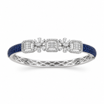Load image into Gallery viewer, Blue Sapphire &amp; Diamond Designer Gold Bracelet for Women