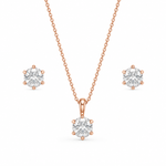Load image into Gallery viewer, Classic Solitaire Lab Grown Diamond Pendant &amp; Stud Earrings Set in Gold