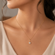 Infinity Lab Grown Diamond Solitaire Pendant Necklace in Gold