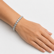 Lab Grown Diamond Heart Tennis Bracelet in White Gold