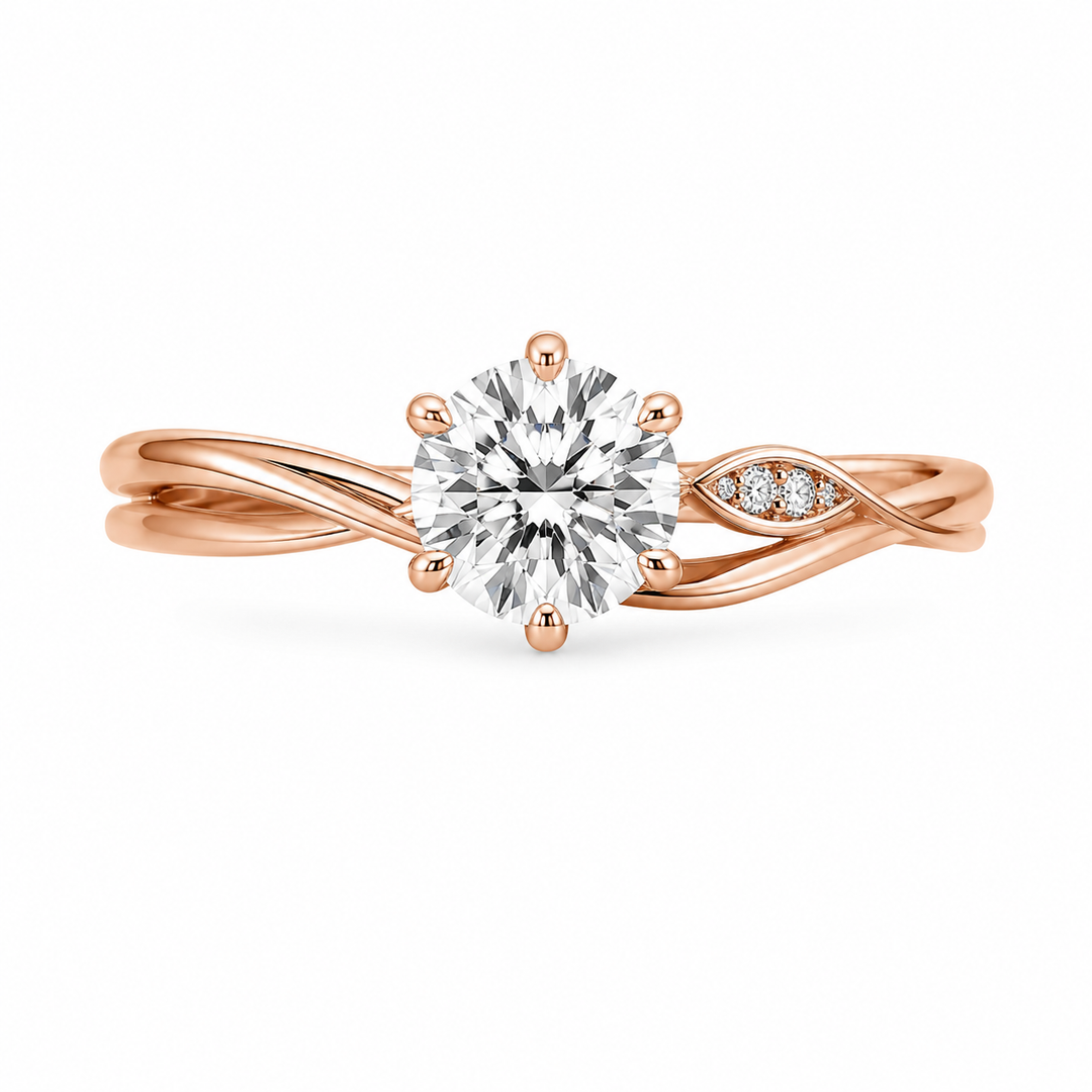 Lab Grown Diamond Floral Gold Engagement Ring for Women