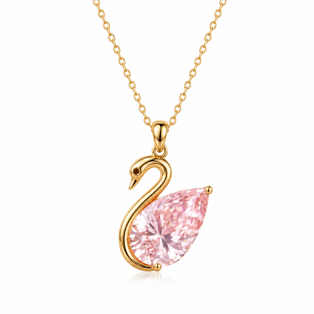 Gold Swan Lab Grown Diamond Pendant Necklace