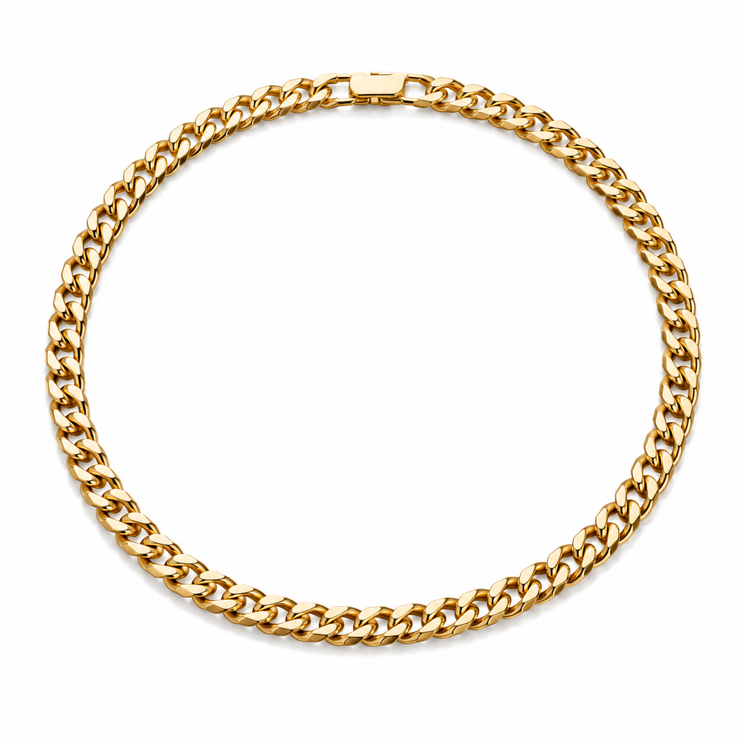 Men’s Gold Cuban Link Chain Necklace