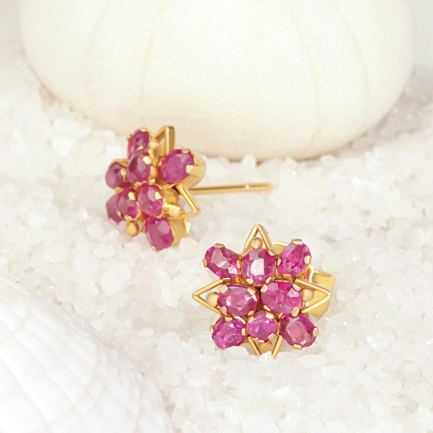 BURMESE RUBY AND GOLD TOPS