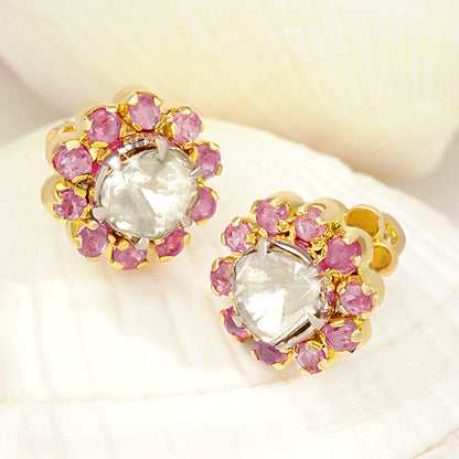 POLKI - RUBY EARRINGS