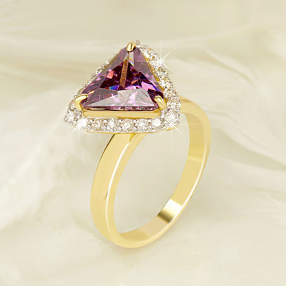 DIAMOND RING WITH AMETHYST STONE