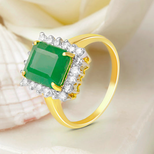 DIAMOND AND EMERALD RING