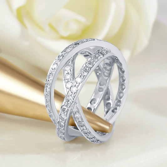 DIAMOND AND GOLD SPIRAL RING