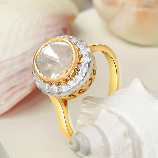 DIAMOND AND POLKI RING