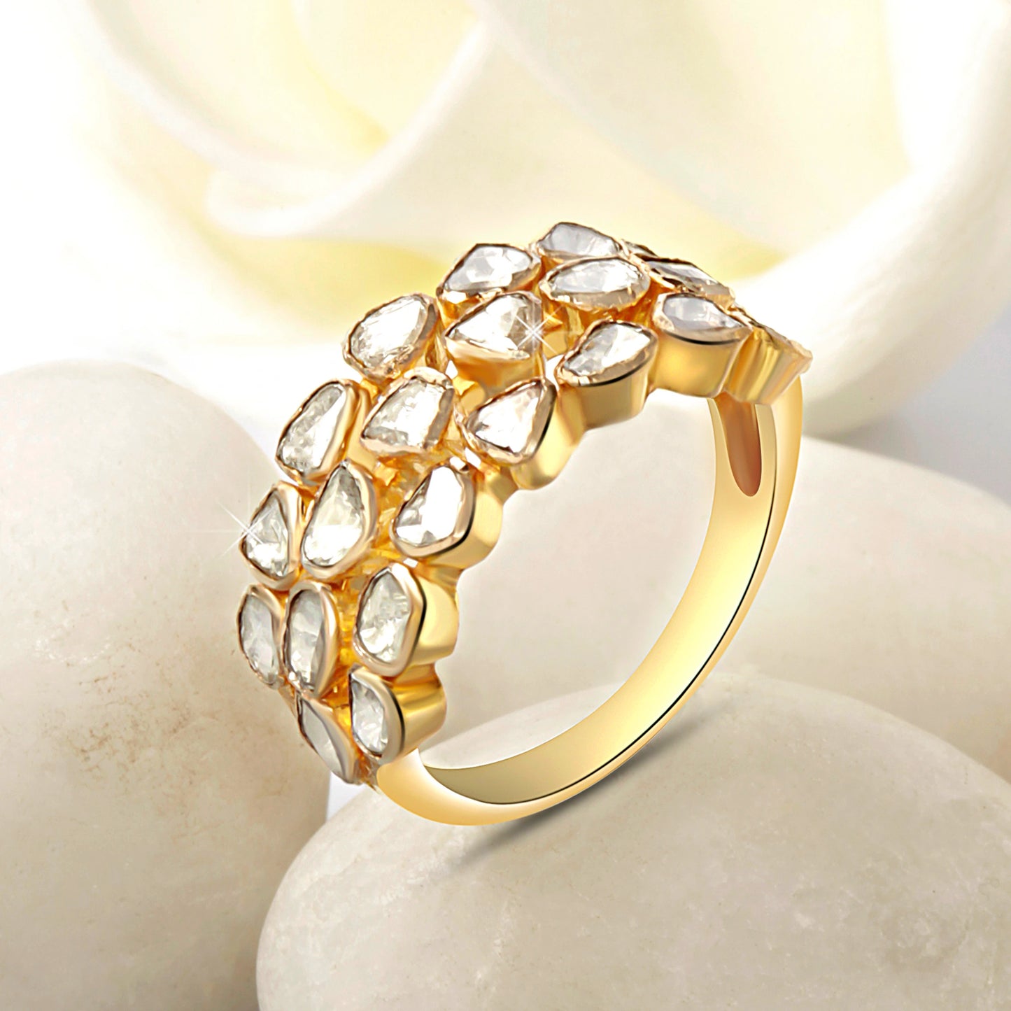 DIAMOND AND POLKI RING