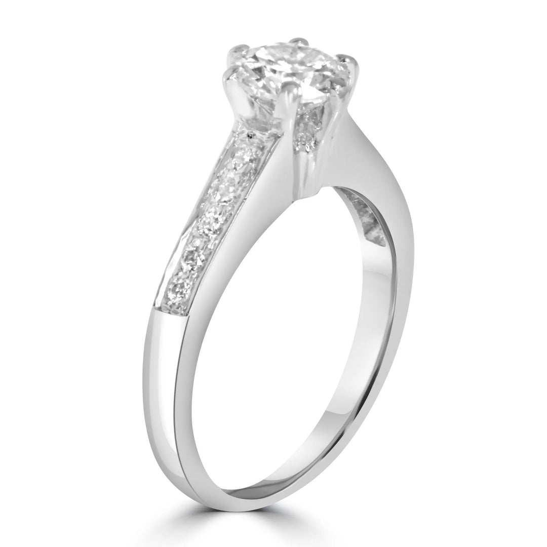 Diamond ring with a clear gemstone