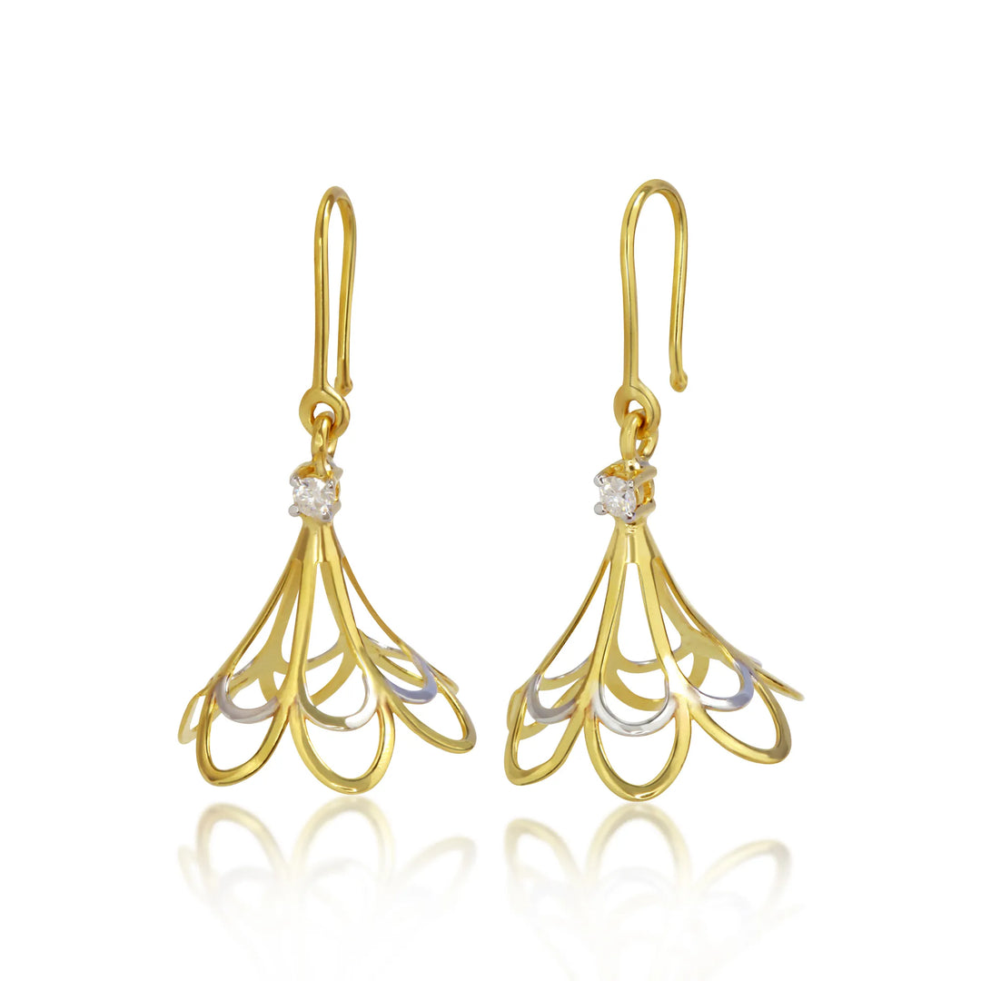 Gold and silver earrings 