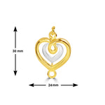 Load image into Gallery viewer, Gold and silver heart-shaped pendant with dimensions