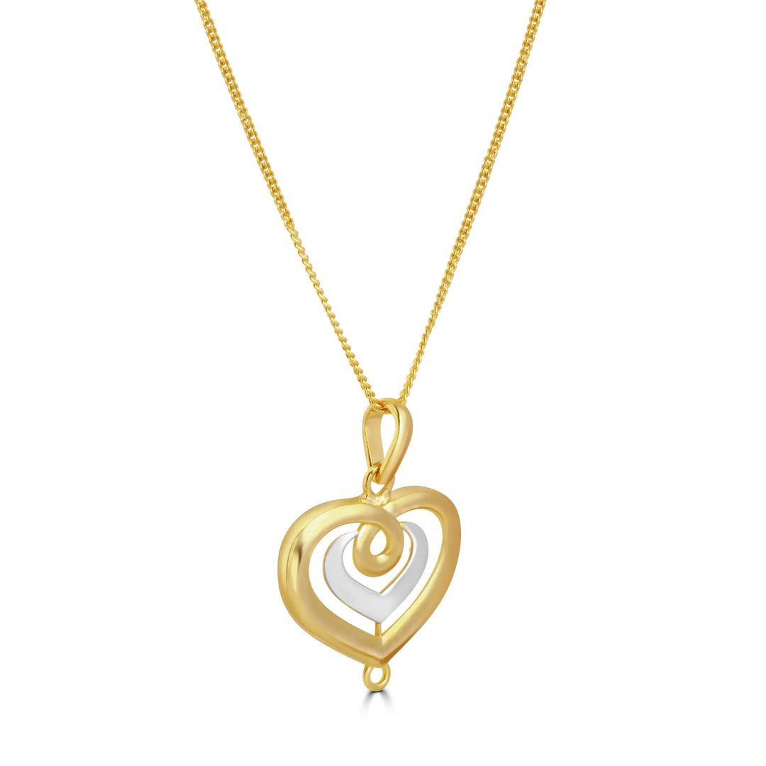 Gold heart-shaped pendant necklace 