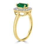 Load image into Gallery viewer, Gold ring with emerald and diamonds