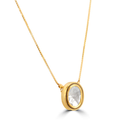 GOLD CHAIN AND SOLITAIRE POLKI PENDANT