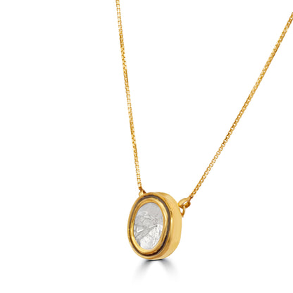 GOLD CHAIN AND SOLITAIRE POLKI PENDANT