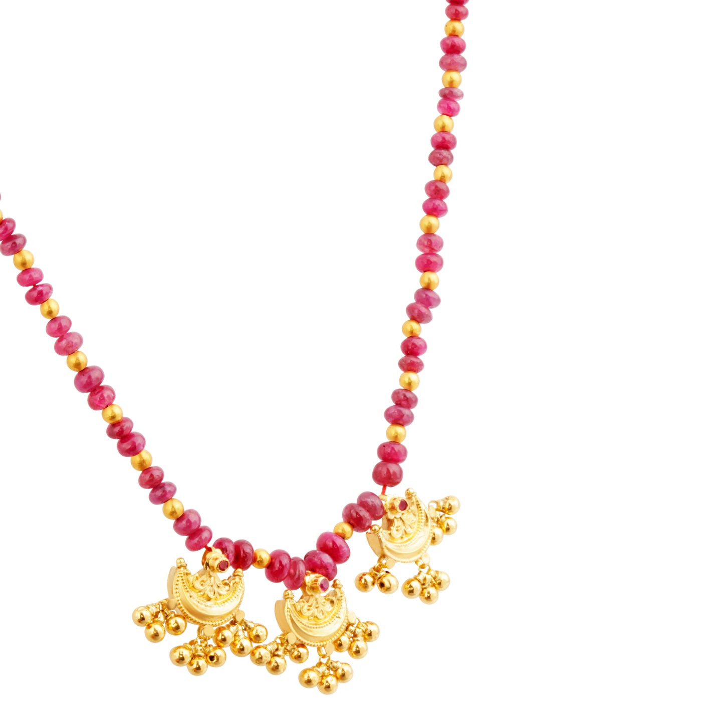 RUBY CHAIN WITH GOLD PIECES