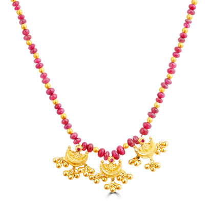 RUBY CHAIN WITH GOLD PIECES