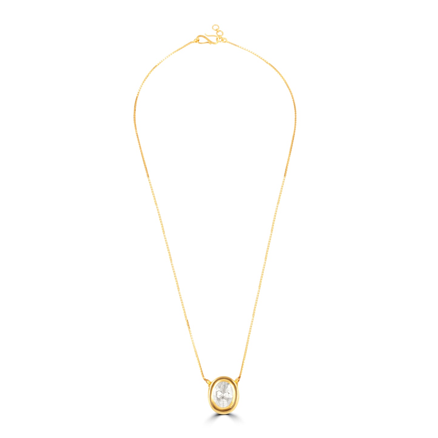 GOLD CHAIN AND SOLITAIRE POLKI PENDANT