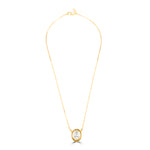 Load image into Gallery viewer, GOLD CHAIN AND SOLITAIRE POLKI PENDANT
