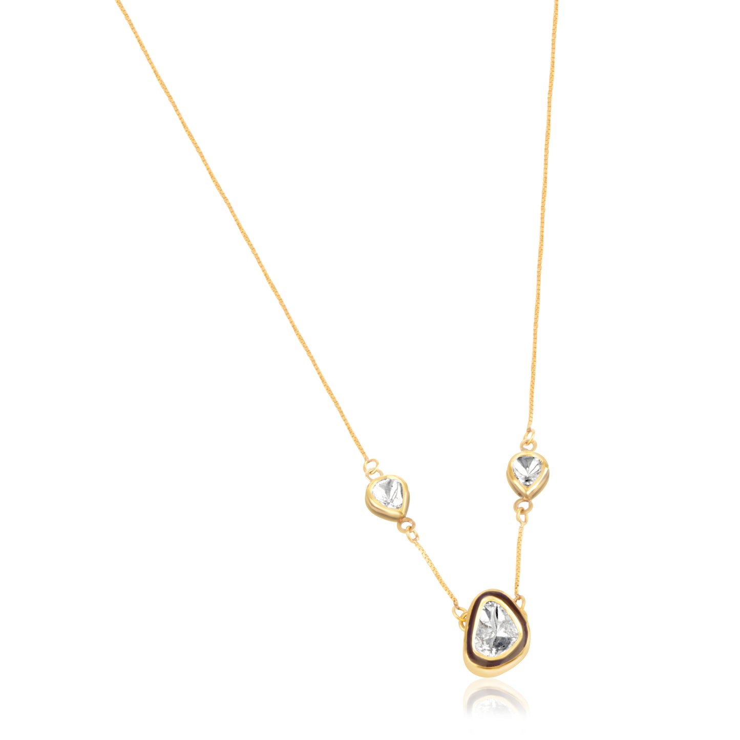 GOLD AND POLKI PENDANT CHAIN