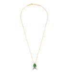 Load image into Gallery viewer, GOLD CHAIN WITH EMERALD AND DIAMOND PENDANT
