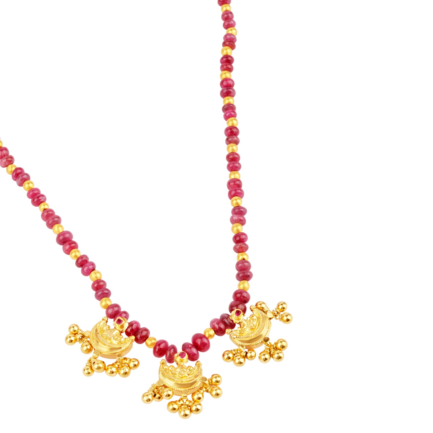 RUBY CHAIN WITH GOLD PIECES