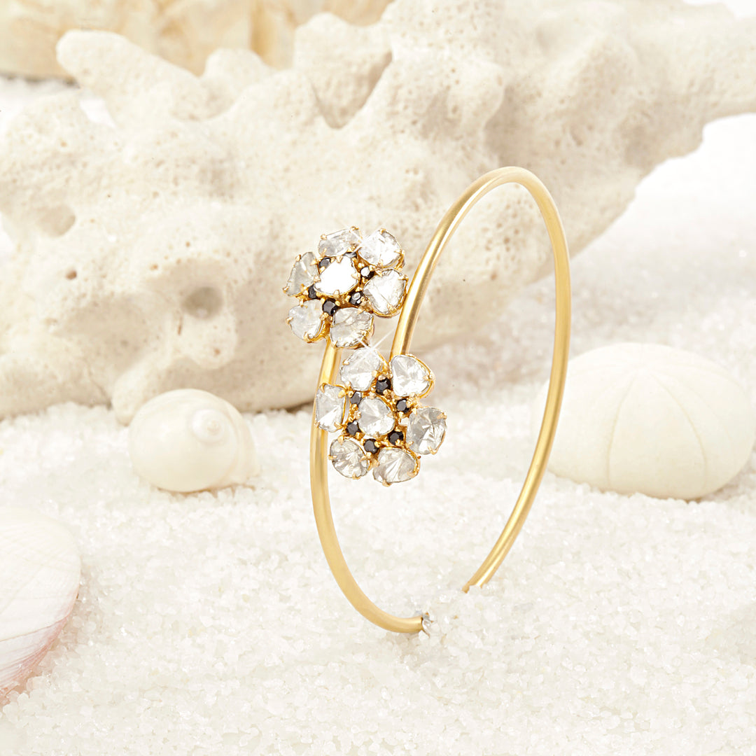 Floral polki twisted  bracelet