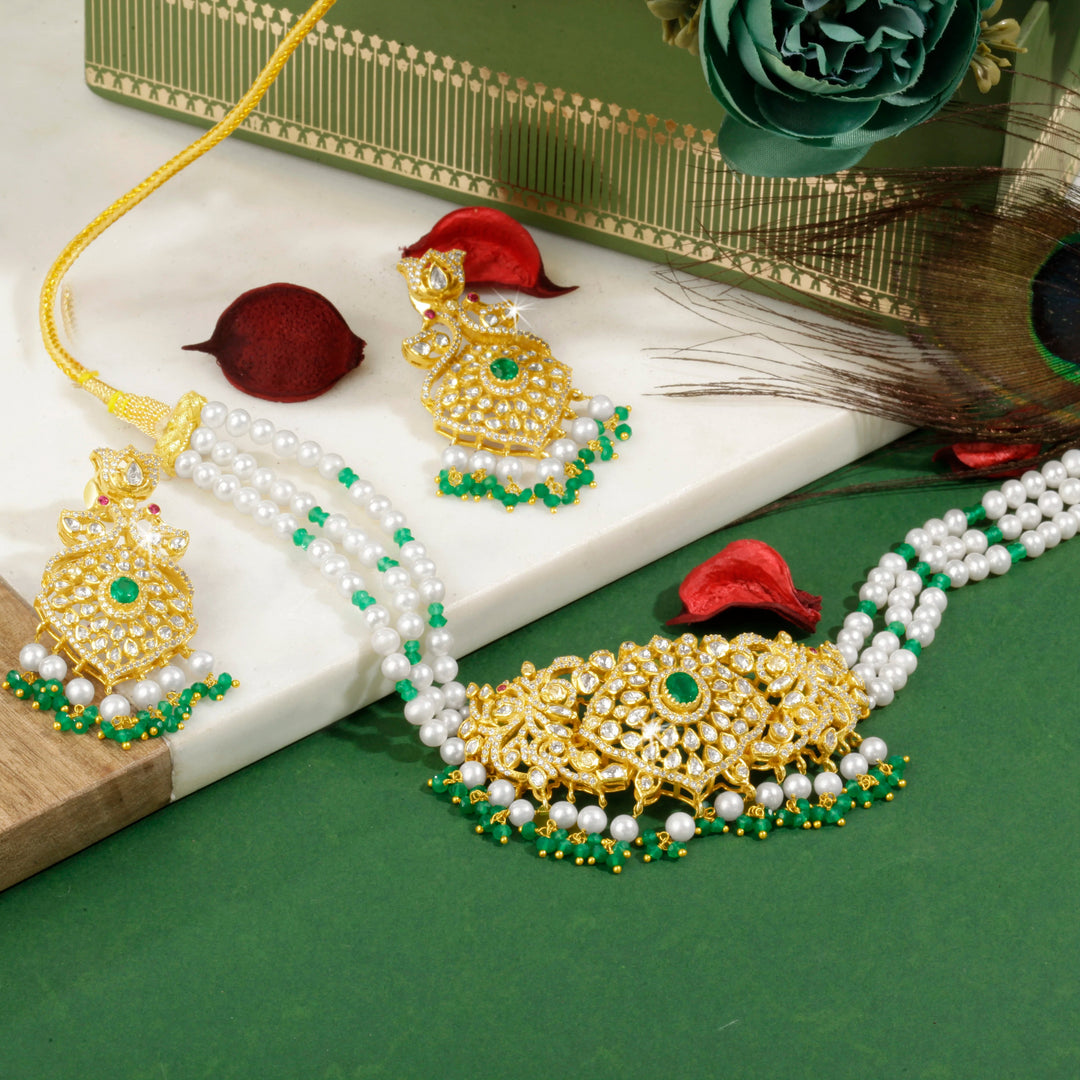 MOISANNITE POLKI CHOKER SET