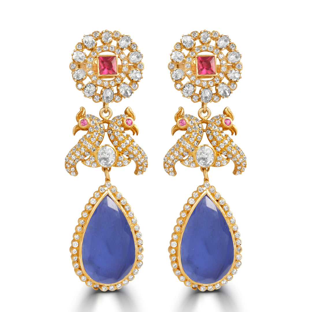 The Peacock Petal Dangles