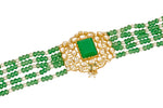 Load image into Gallery viewer, The Emerald Echo Moissanite Polki Pendant
