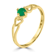 Gold ring with a green gemstone for women by DRK Jewels