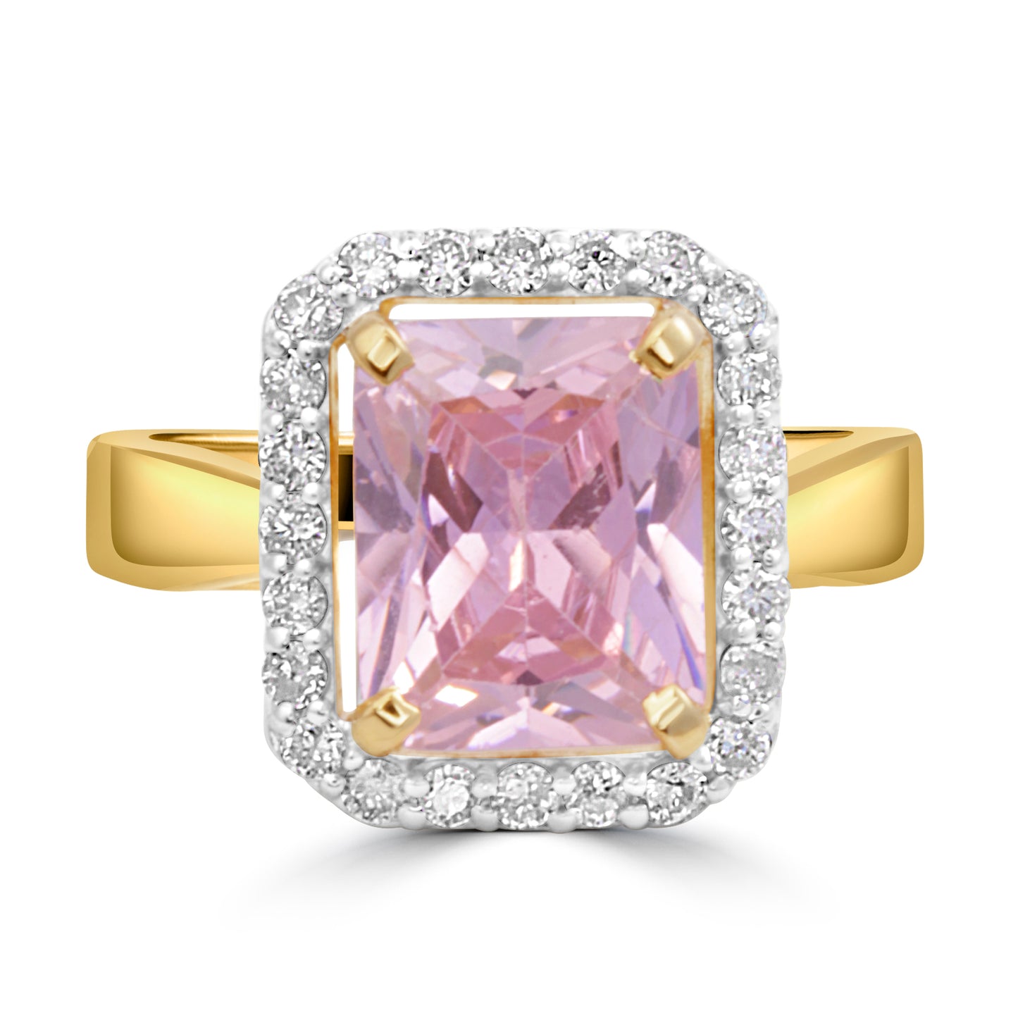 DIAMOND RING WITH PINK TOPAZ STONE