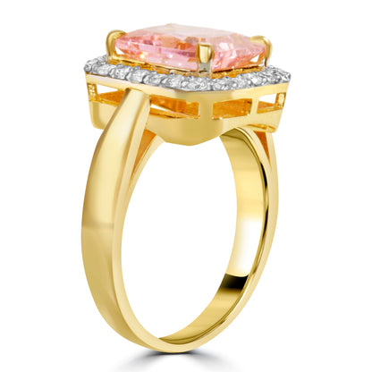 DIAMOND RING WITH PINK TOPAZ STONE