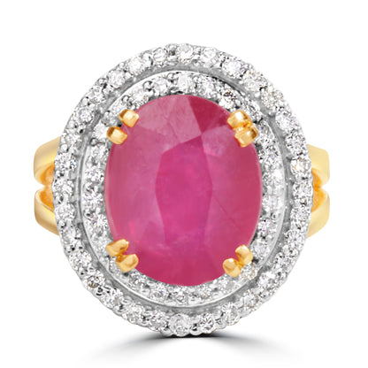 DIAMOND RING WITH RUBY