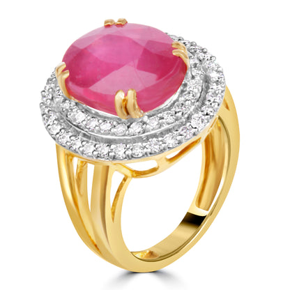 DIAMOND RING WITH RUBY